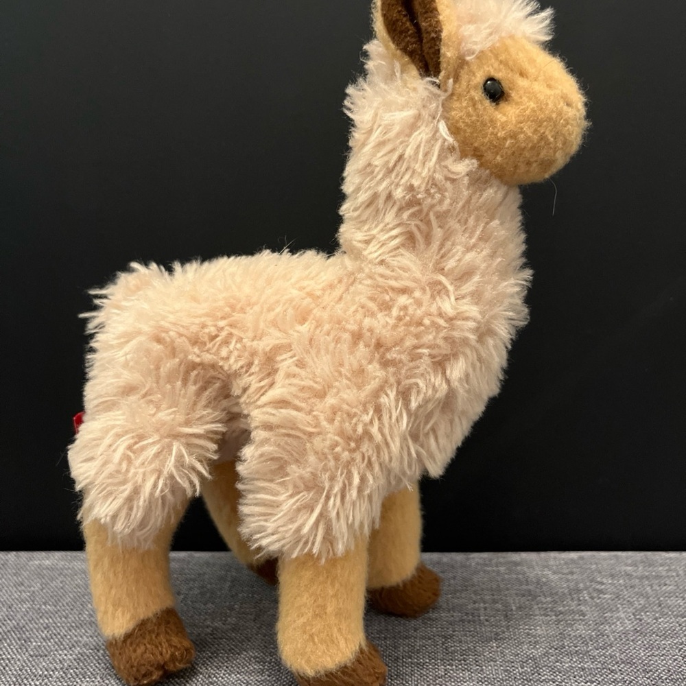 Douglas Cream and Brown Stuffed Llama with Fluffy Fur in Excellent Condition!